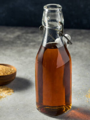 Sweet demerara simple syrup with sugar for cocktails